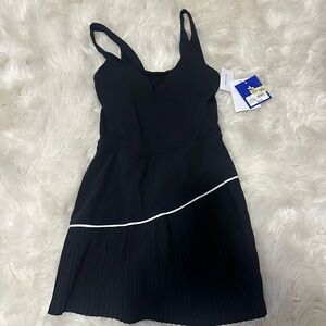 JoyLab Black Mini Dress with Pleated Skirt built in shorts